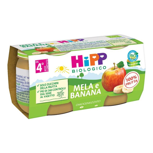 Hipp bio omog - omog, mela/banana2x80g
