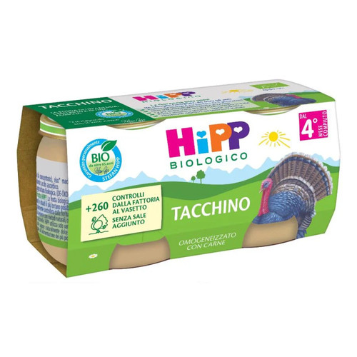 Hipp bio omog tacchino 2x80g - bio,